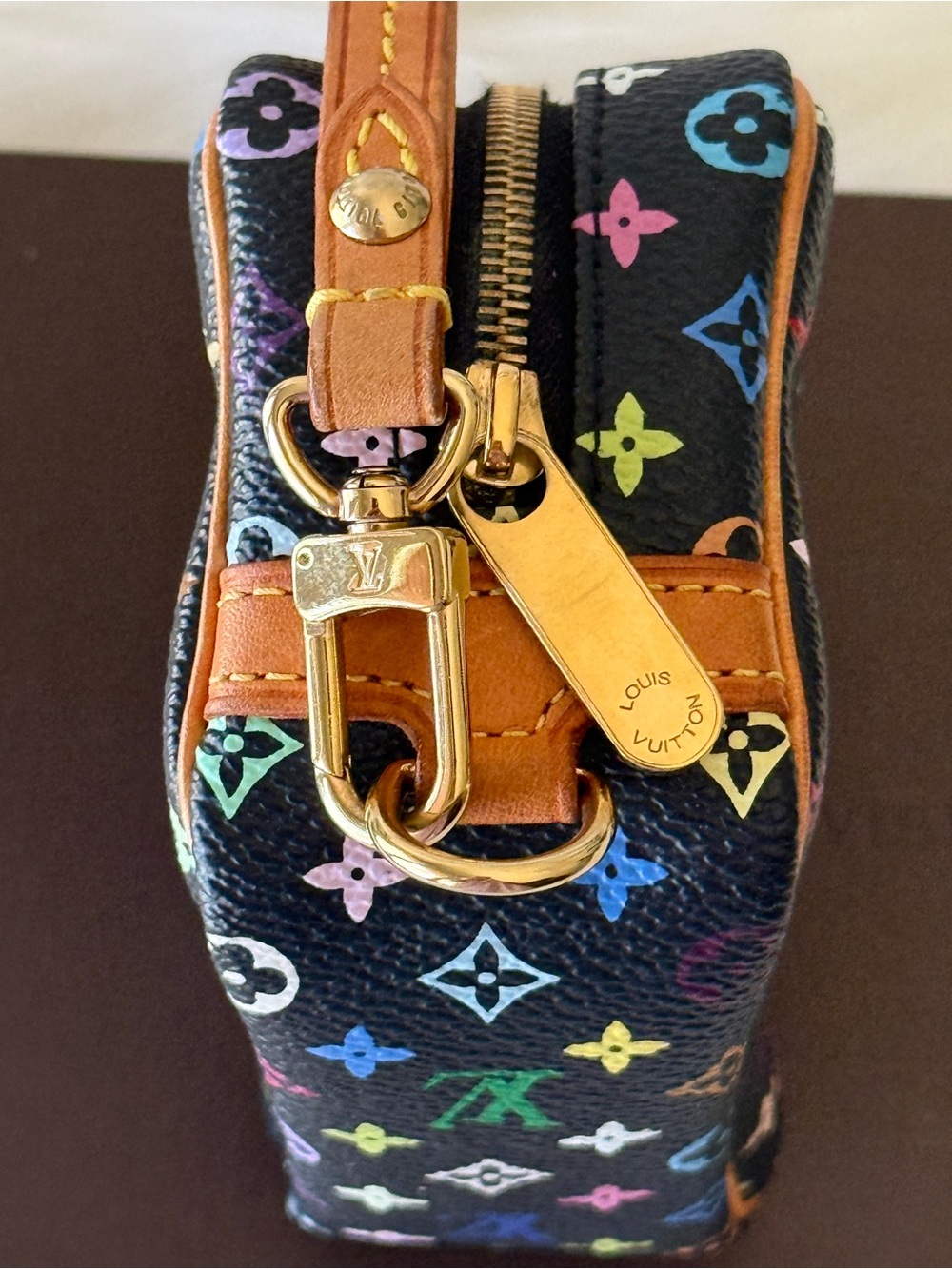 LOUIS VUITTON BLACK MURAKAMI MULTICOLORE WAPITY POUCH SUPER CLEAN - Picture 3 of 8